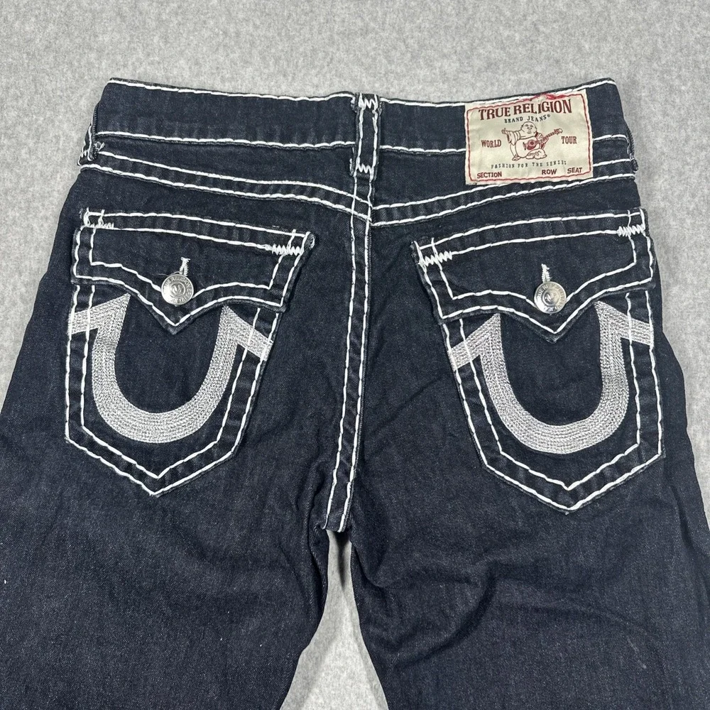 True Religion Billy Super T Bootcut Jeans Men's 32X31 Dark Wash Thick Stitch Y2K